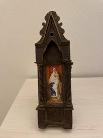 Icona dipinta a fuoco su lamella di porcellana