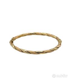Bracciale rigido da donna in oro giallo e rosa 18K