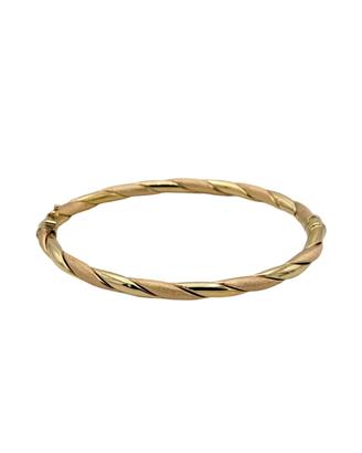 Bracciale rigido da donna in oro giallo e rosa 18K