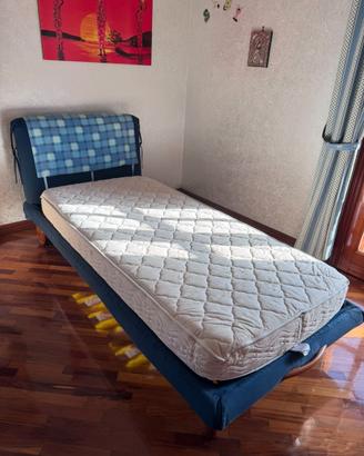 Letto singolo AXIL con ruote in legno + materasso