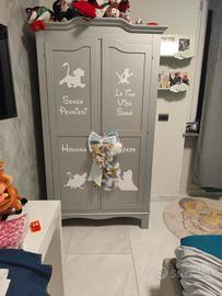 armadio shabby argento bambini