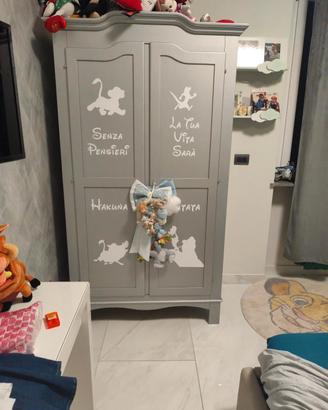 armadio shabby argento bambini
