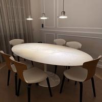 Tavolo Ovale in Marmo di Carrara