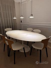 Tavolo Ovale in Marmo di Carrara