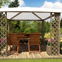 Gazebo in legno  300x300 cm con telo in PVC