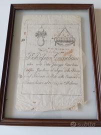 Raro documento subingresso gioiellerie Corneliani