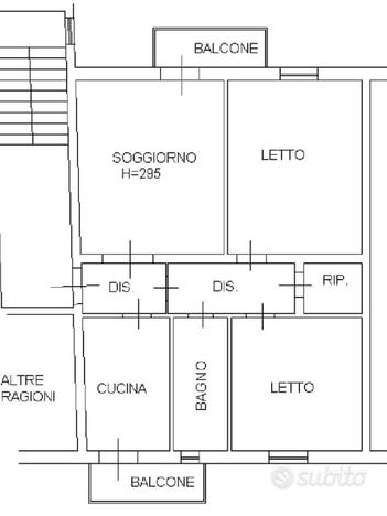 Zona clinica Piacenza trilocale ristrutturato