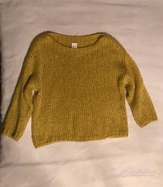 Maglione color lime Made in Italy lana mohair