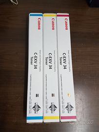 3 toner Canon C-exv34 in blocco