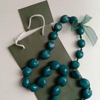 Collana perle grandi con fiocco velato