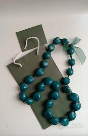Collana perle grandi con fiocco velato