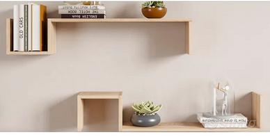 Coppia mensole decorative rovere (a S)