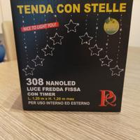 luci natalizie tenda con stelle