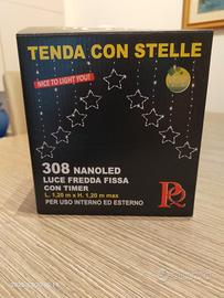 luci natalizie tenda con stelle
