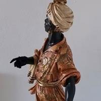 Statua in legno - Nubiano porta torce