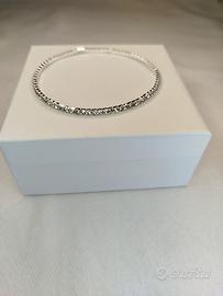 Bracciale Tennis elasticizzato color Argento