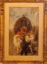 Francesco Gioli olio su tavola  1885