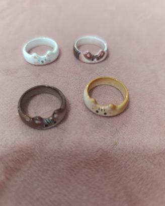 Set 4 anelli gatto