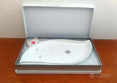 Vassoio in porcellana bianca Cuore Matto  29x15 cm