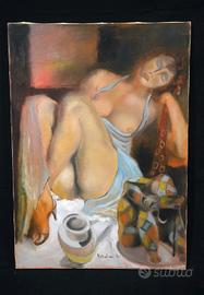 Nebuloni Guido quadro olio tela 1980 nudo 50 x 70