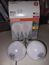 2 Lampadine led Osram, 6W-60W, luce calda, E27