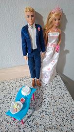 coppia sposi barbie e ken