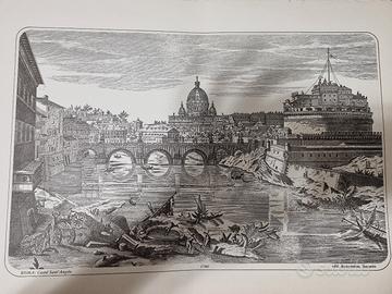 Riproduzione storica Roma – Veduta incisa