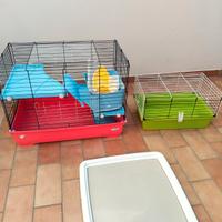 gabbie conigli + tappeto ferma traversine