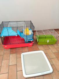 gabbie conigli + tappeto ferma traversine