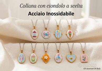 Collana Medaglietta a scelta Acciaio 