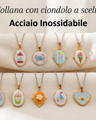 Collana Medaglietta a scelta Acciaio 