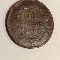2 Monete da 10 centesimi di Re Umberto I°