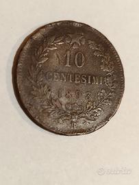 2 Monete da 10 centesimi di Re Umberto I°
