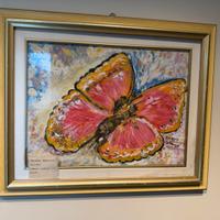 Quadro dipinto a mano olio su tela – Farfalla