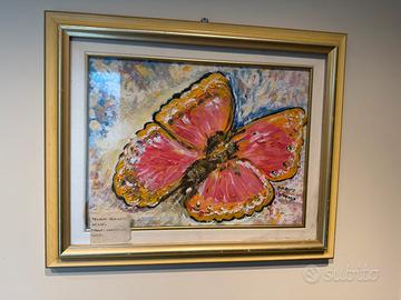 Quadro dipinto a mano olio su tela – Farfalla