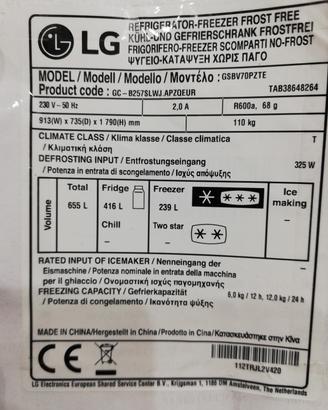 scheda elettronica frigorifero LG side by side