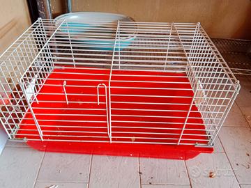 Gabbia per coniglio con accessori vari