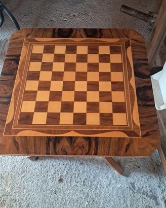 tavolino scacchiera in legno 