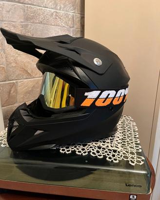 Casco Cross nero opaco