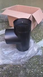 Tubo canna fumaria raccordo a T diam. 15 in ferro