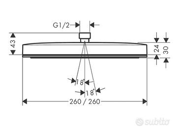 soffione doccia Hansgrohe 26x26