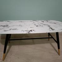 Tavolino in vetro temperato effetto marmo 