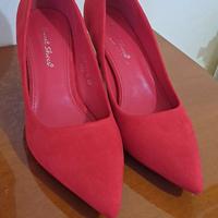 Décolleté rosse in suede