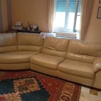 Divano con penisola in pelle Divani & Divani