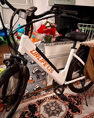 Bici elettrica URLIFE E26 bianca, nuova