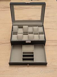 Porta Orologi e Gioielli Elegante - 12 Posti + Cas