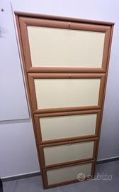 Scarpiera a muro in legno 5 sportelli capienti