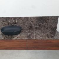 Mobile da bagno con top e schienale in gres L 170