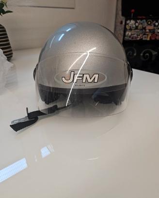 Casco scooter/moto JFM argento con visiera