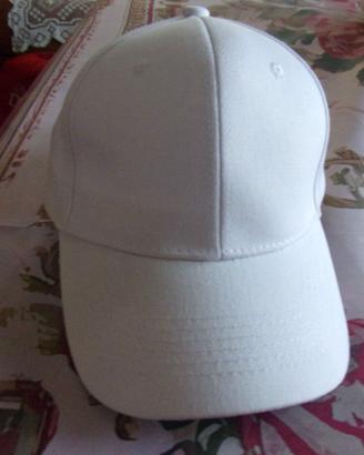 Cappello sportivo unisex bianco regolabile nuovo